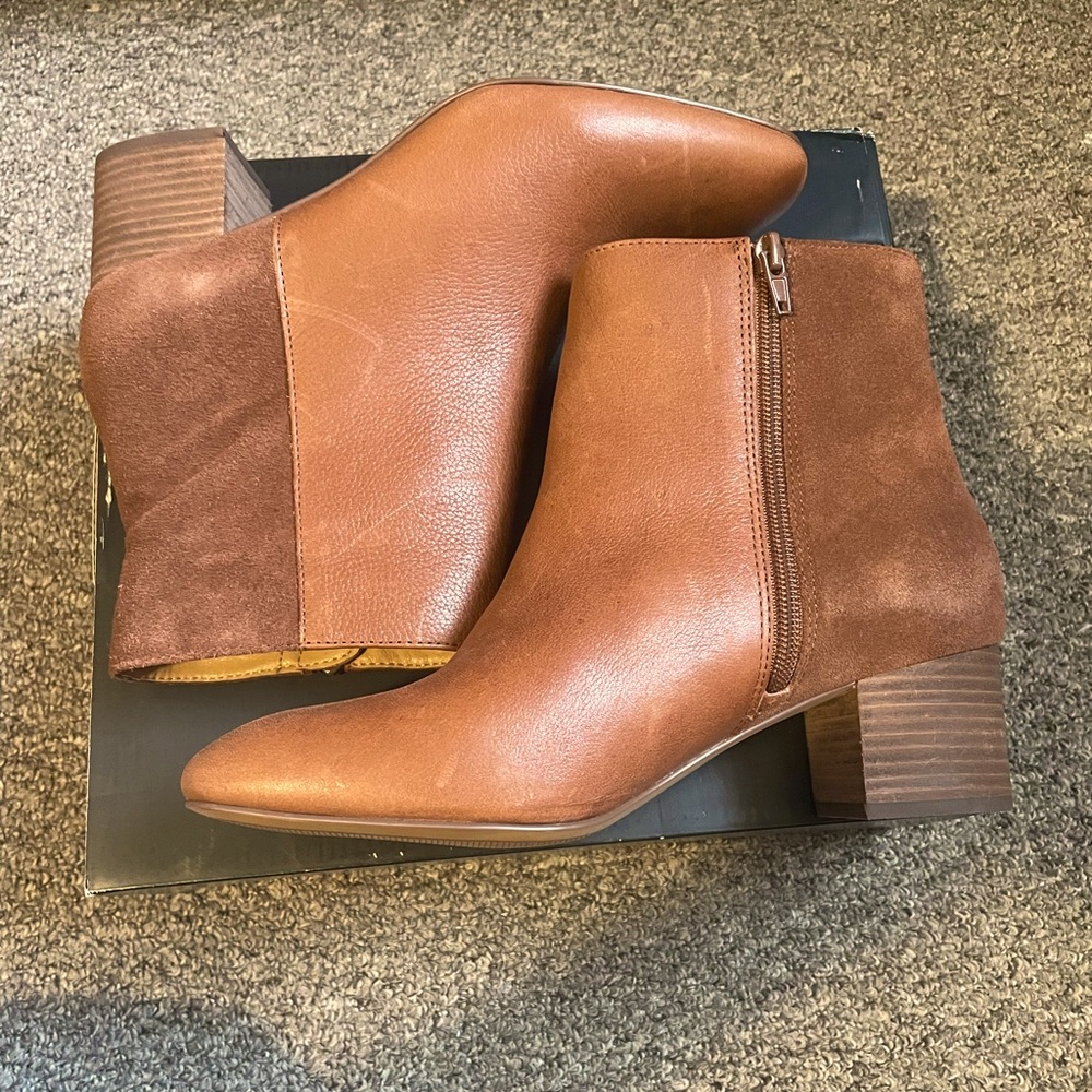 Leather and Suede Bootie
